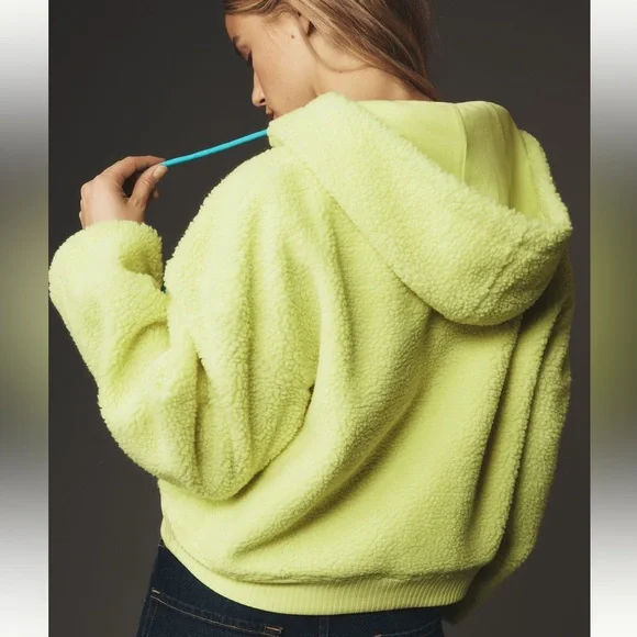 Anthropologie NWT vibrant fleece hoodie, Sz X-Sm, super fun! Crop style. - Picture 2 of 14